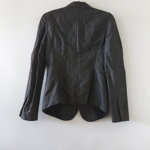 Diesel Black gold linen wool blend one botton blazer jacket size S - Picture 2 of 12
